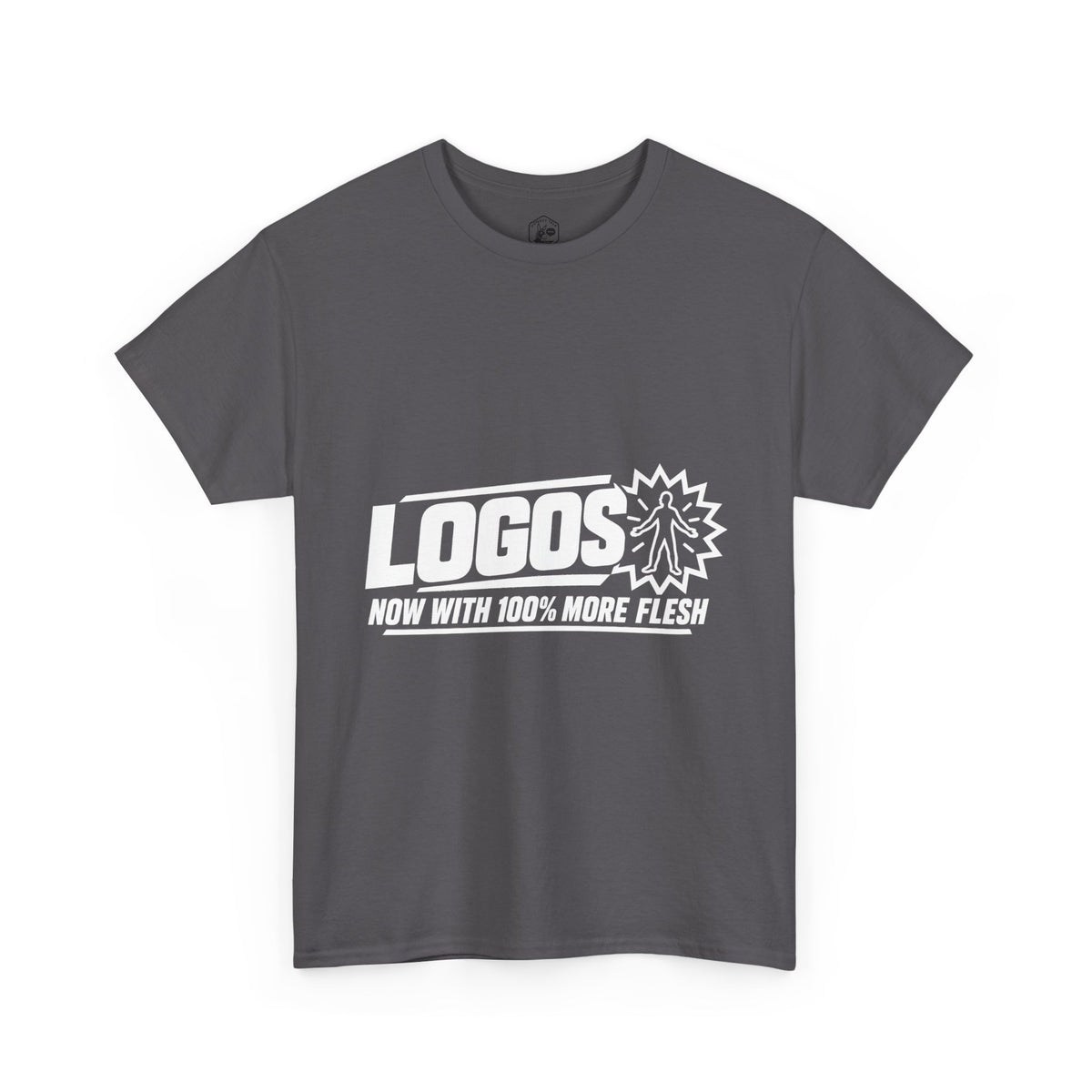 Now With 100% More Flesh T-Shirt | John 1:14 Funny Christian Graphic Tee
