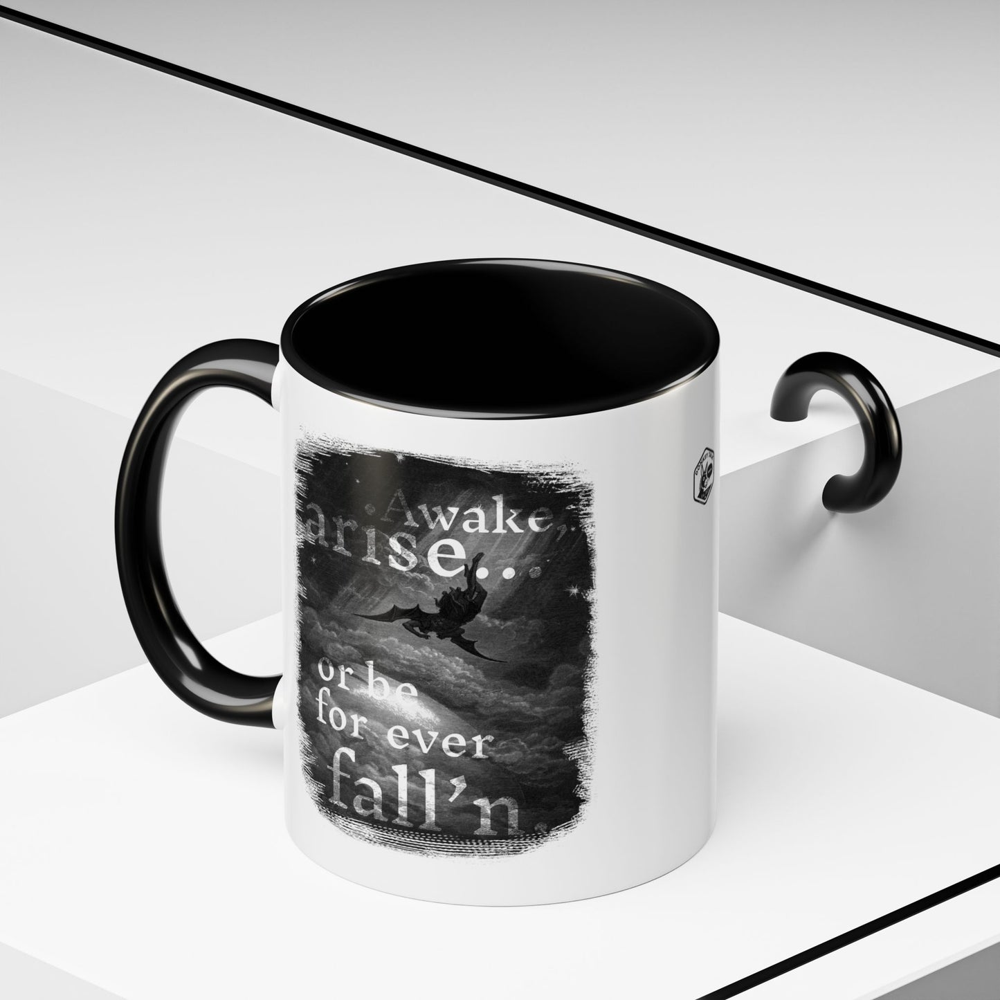 Inspirational Gothic Coffee Mug — "Awake Arise or Be Forever Fall'n" Accent Mug (11/15oz)