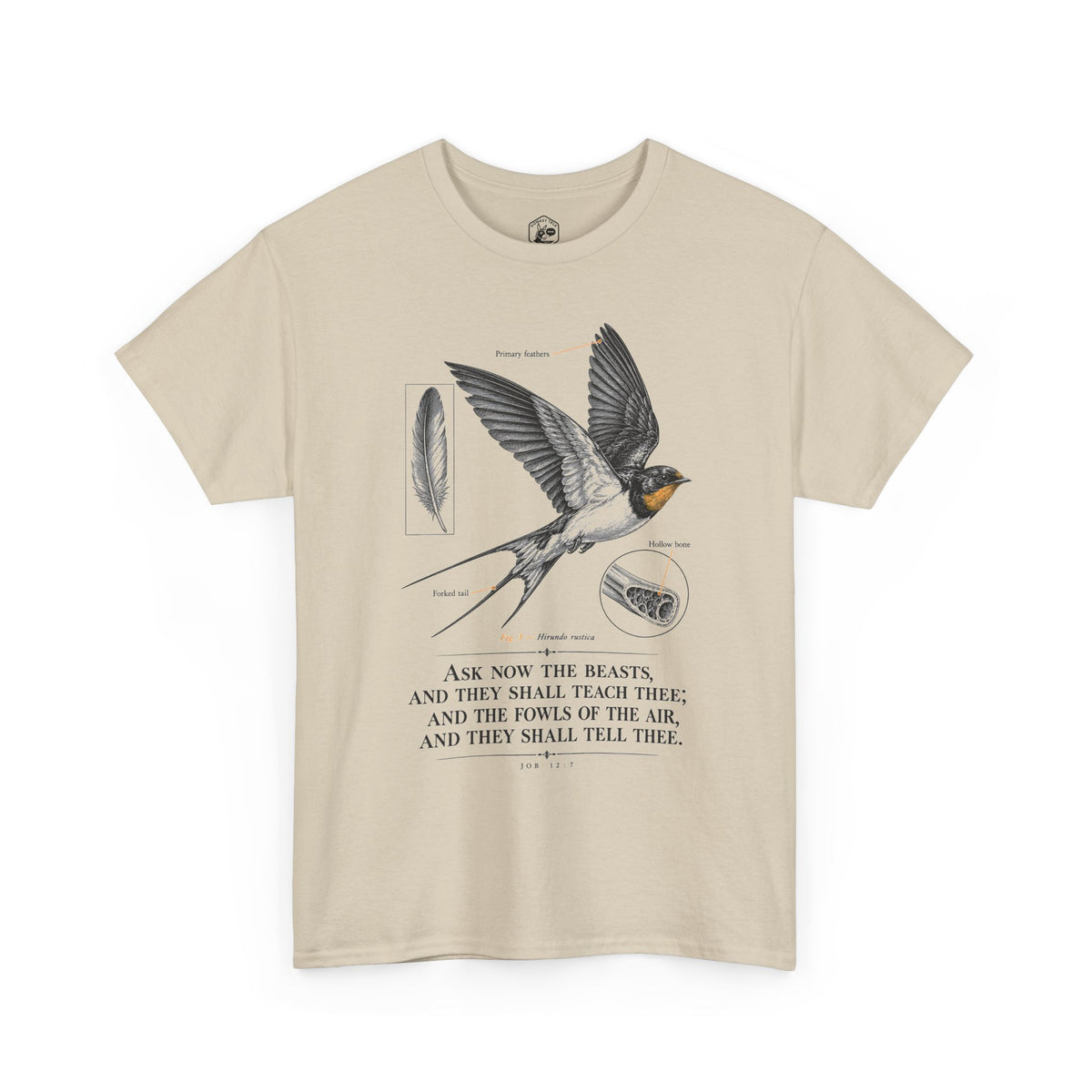 Ask the Beasts Swallow Engraving T-shirt – Donkey Talk graphic tee