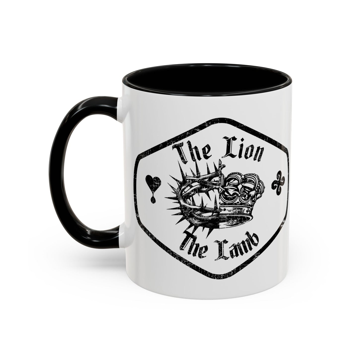 Lion & Lamb Religious Accent Coffee Mug — Crown of Thorns Christian Gift (11/15oz)