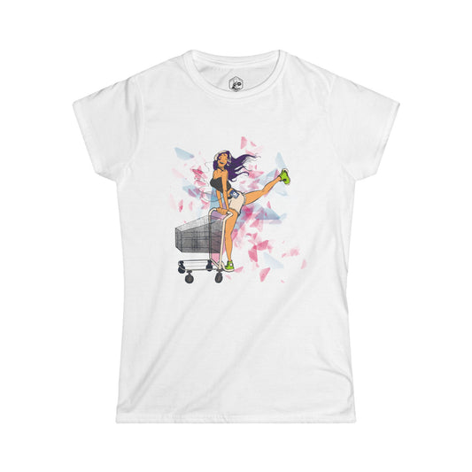 'Shopping Girl' Stylish Women's Tee - Fun Graphic Design for Fashion Lovers