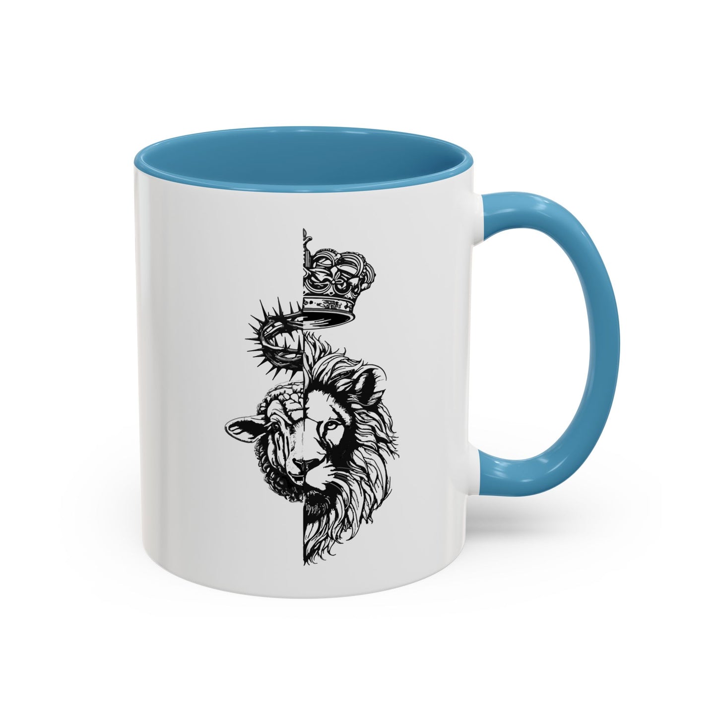 Lion & Lamb Religious Accent Coffee Mug — Crown of Thorns Christian Gift (11/15oz)