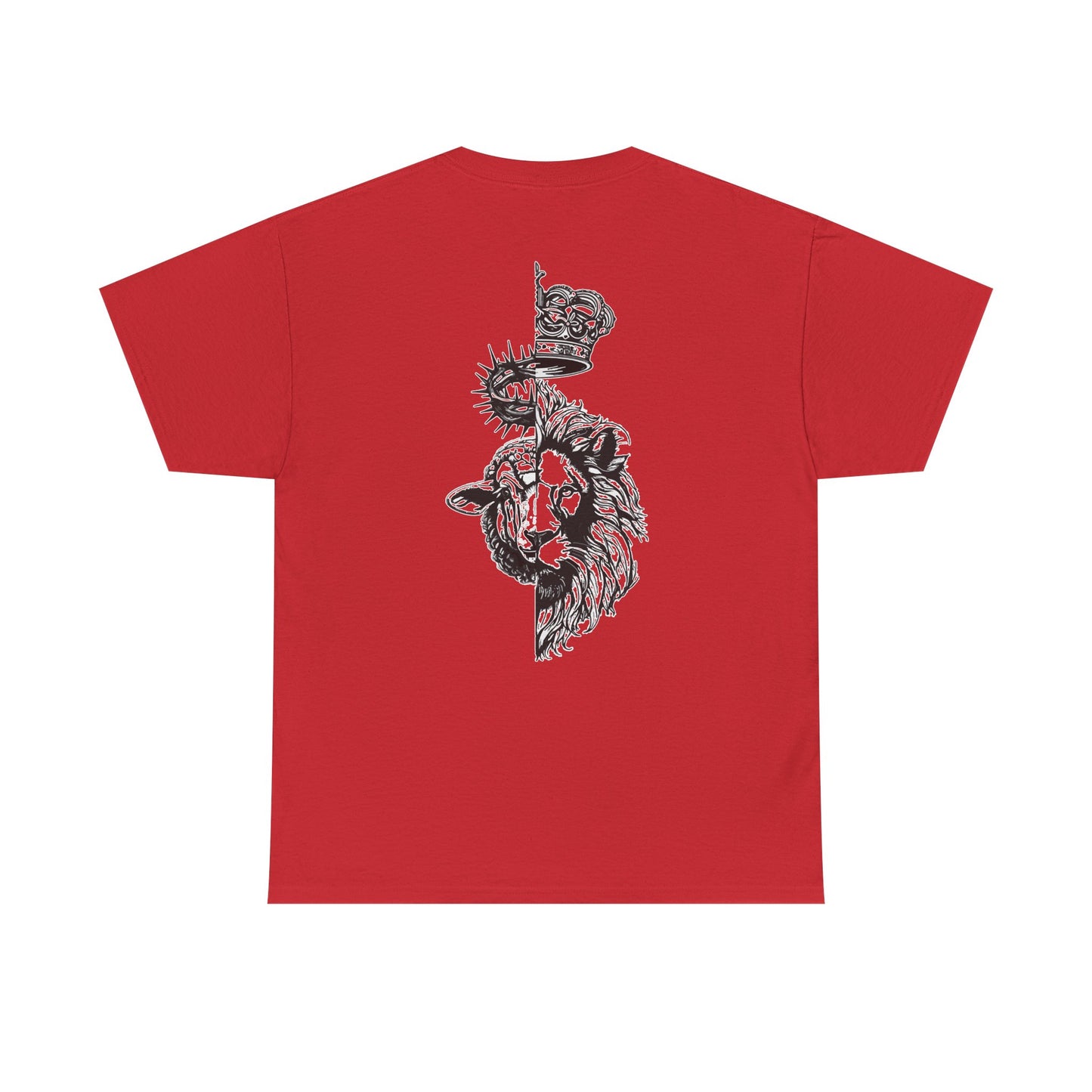 Lion & Crown Graphic Tee | Half Skull Lion Design T-Shirt