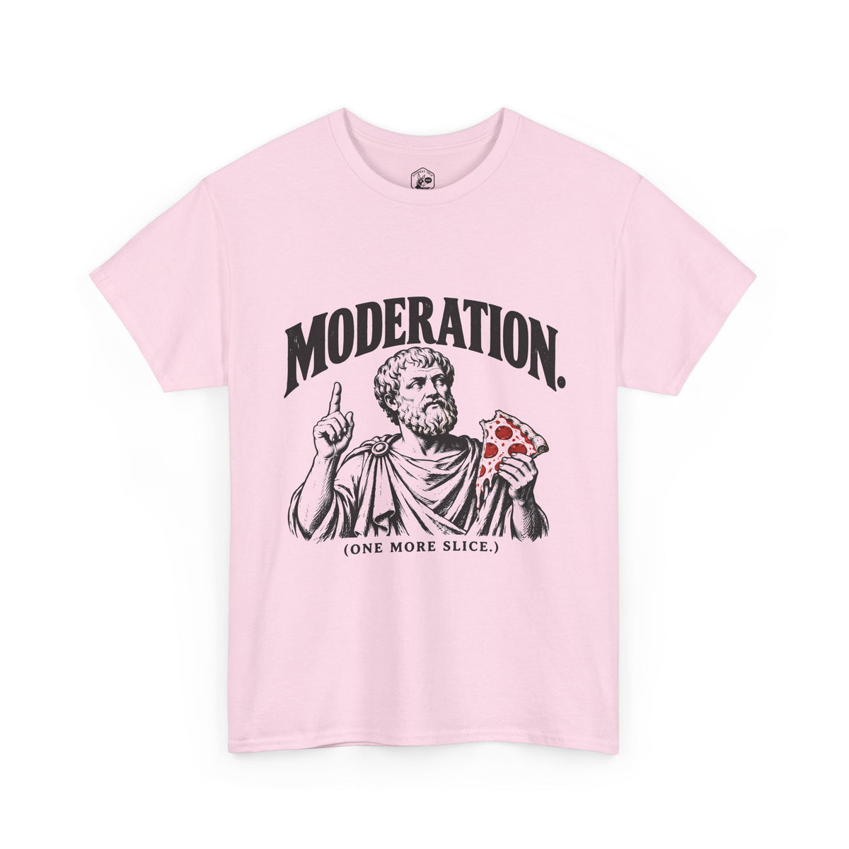 Moderation (One More Slice) T-Shirt | Aristotle Golden Mean Funny Philosophy Tee