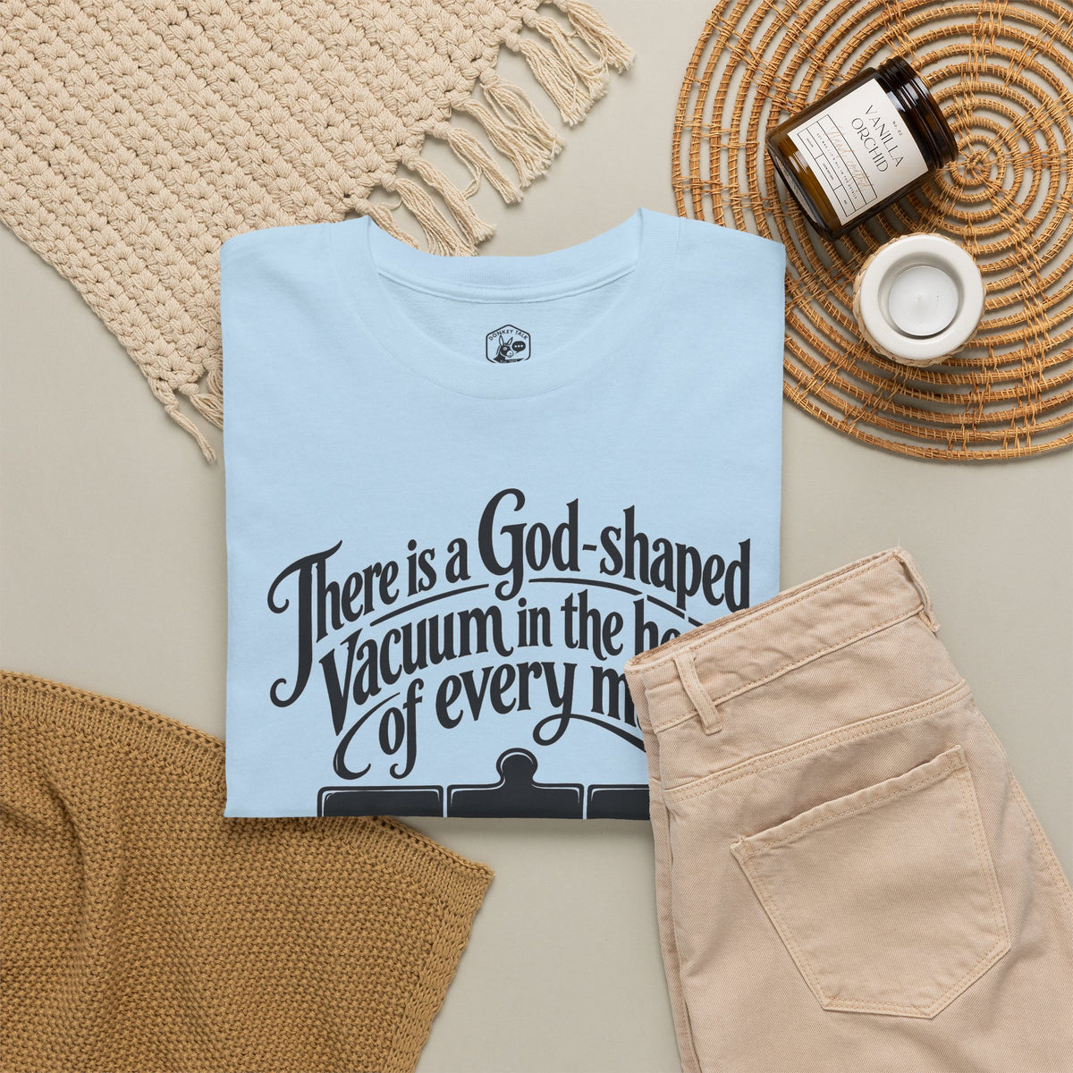 God-Shaped Vacuum Jigsaw T-shirt – Donkey Talk graphic tee