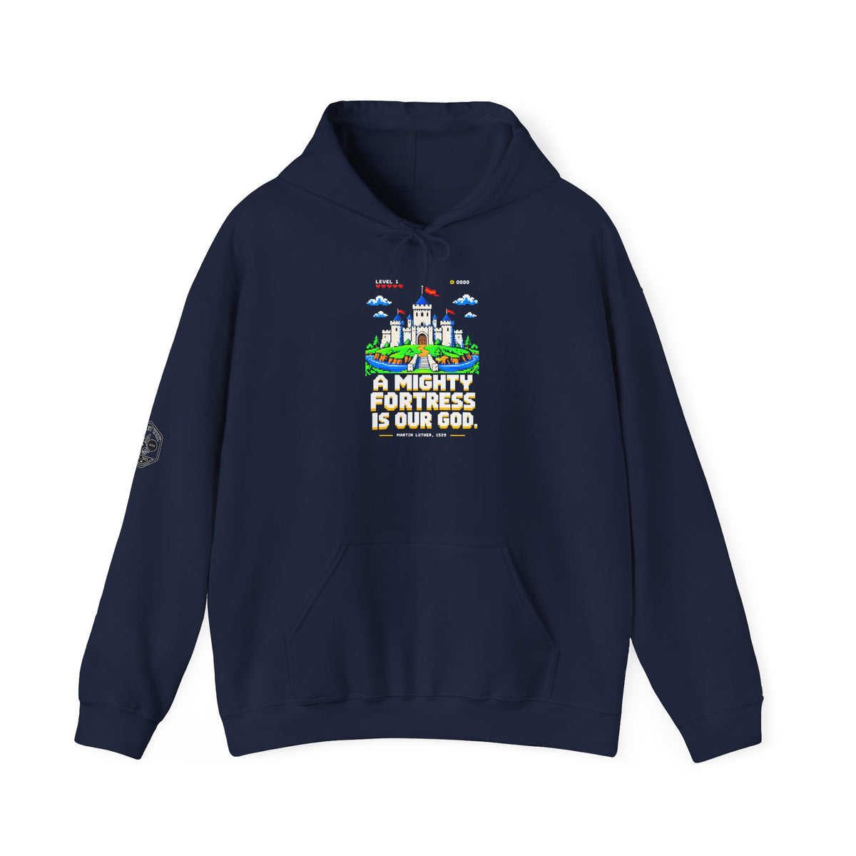 A Mighty Fortress 8-Bit Castle Hoodie | Martin Luther Hymn Hoodie