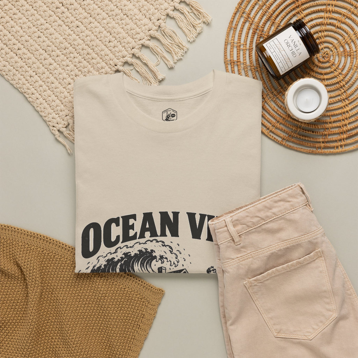 Ocean View, Sand Foundation T-Shirt | Matthew 7:26 Funny Christian Tee