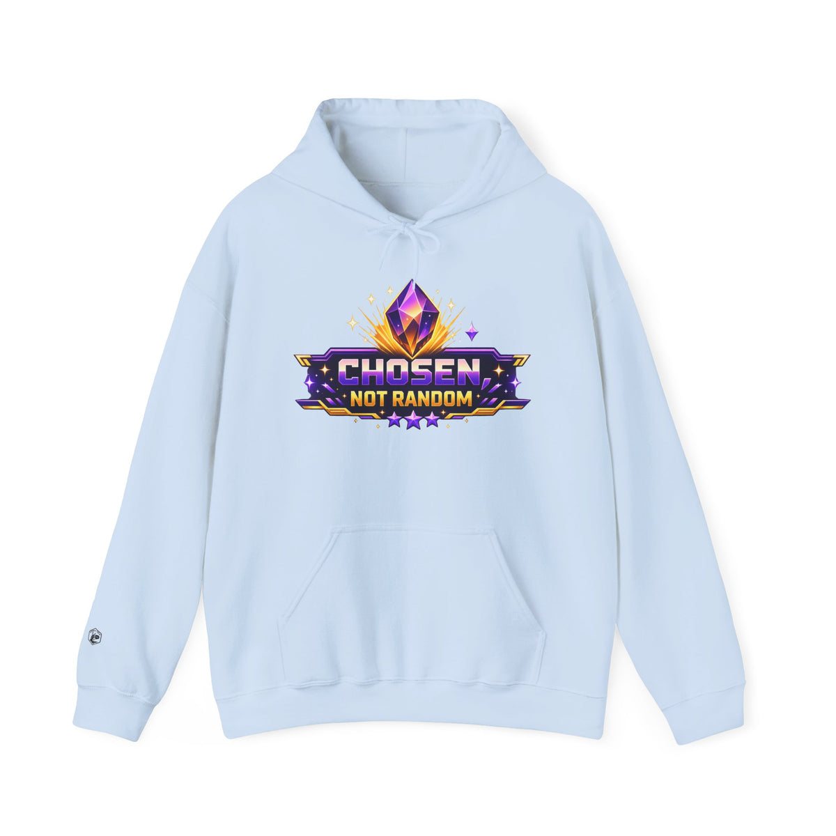 Chosen Not Random Hoodie — Gamer Badge Graphic Hooded Sweatshirt