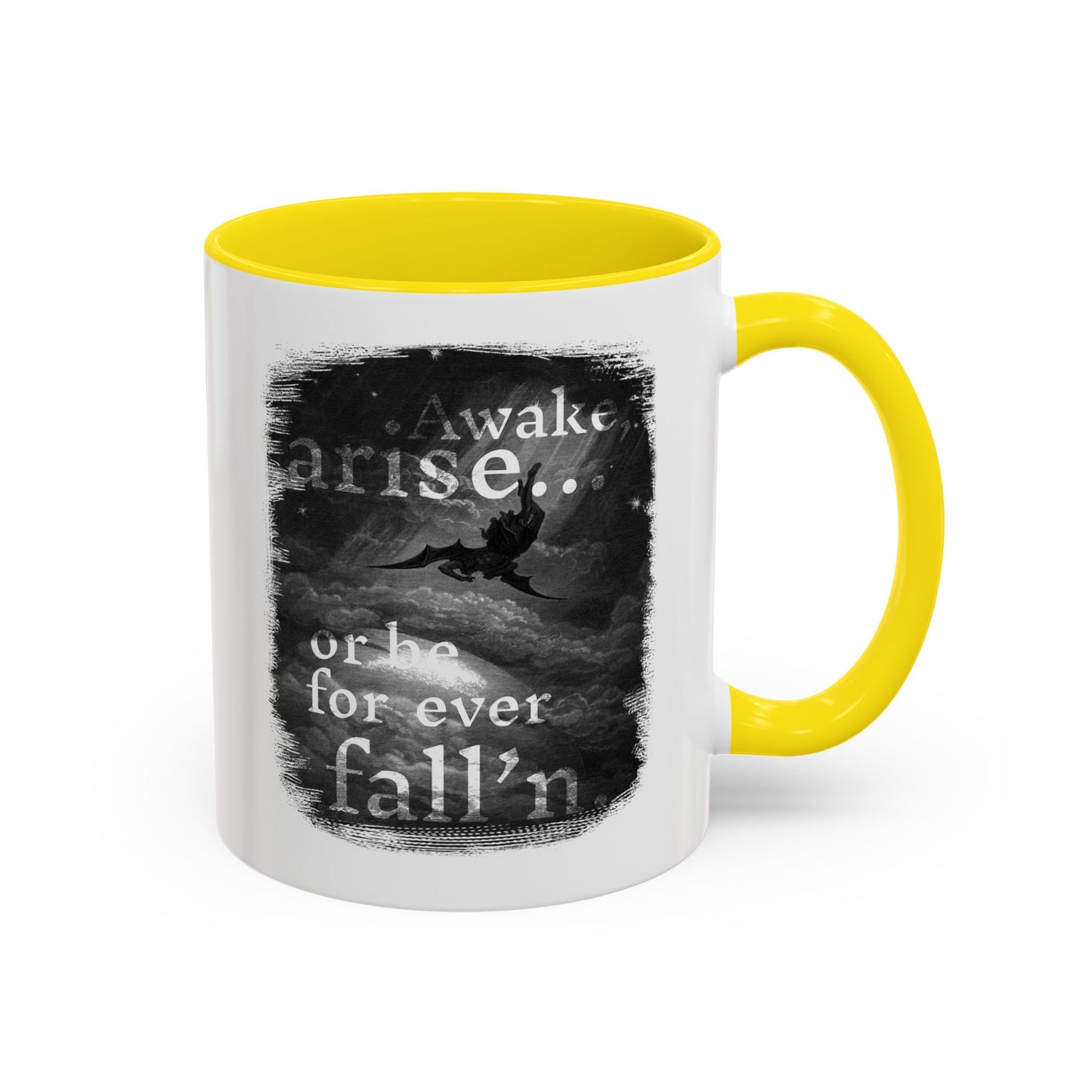 Inspirational Gothic Coffee Mug — "Awake Arise or Be Forever Fall'n" Accent Mug (11/15oz)