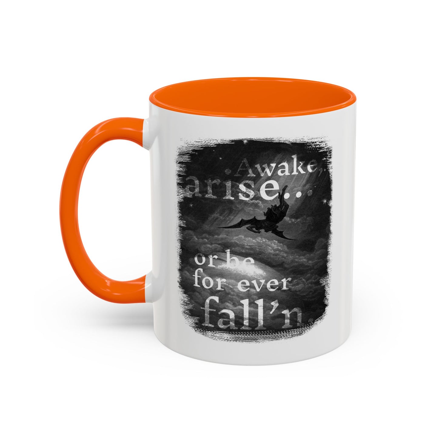 Inspirational Gothic Coffee Mug — "Awake Arise or Be Forever Fall'n" Accent Mug (11/15oz)