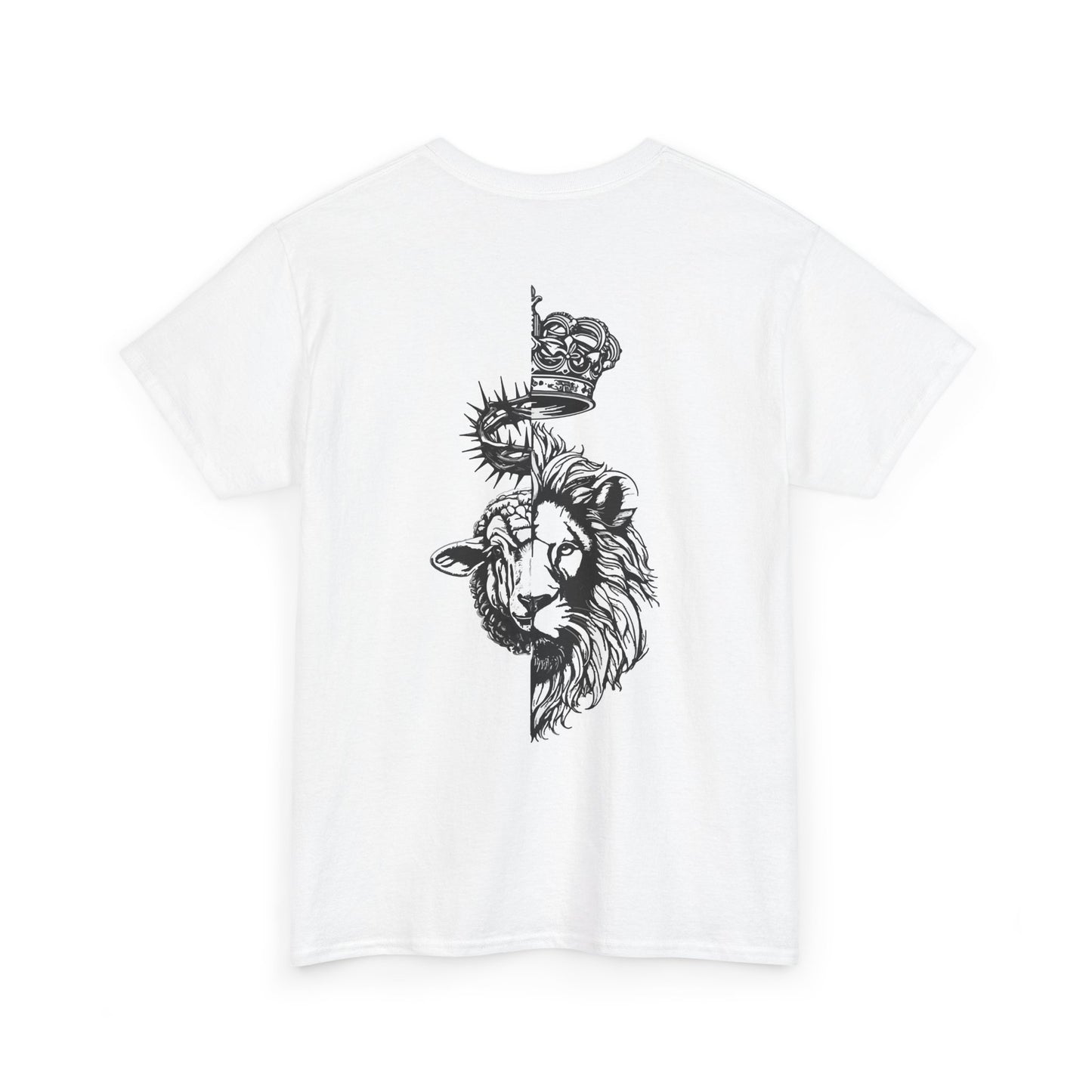 Lion & Crown Graphic Tee | Half Skull Lion Design T-Shirt