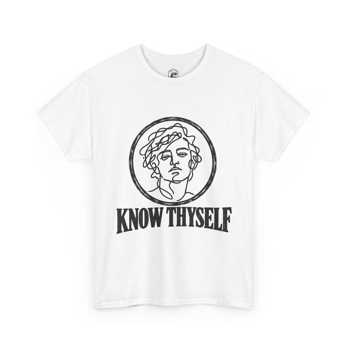 Know Thyself Unfiltered Line Art T-Shirt | Philosophy and Faith Tee