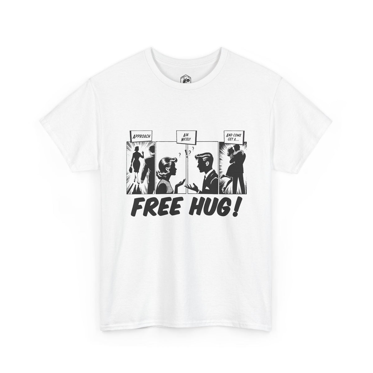 Free Hug Day Comic T-Shirt | Fun Graphic Tee, Unisex Cotton