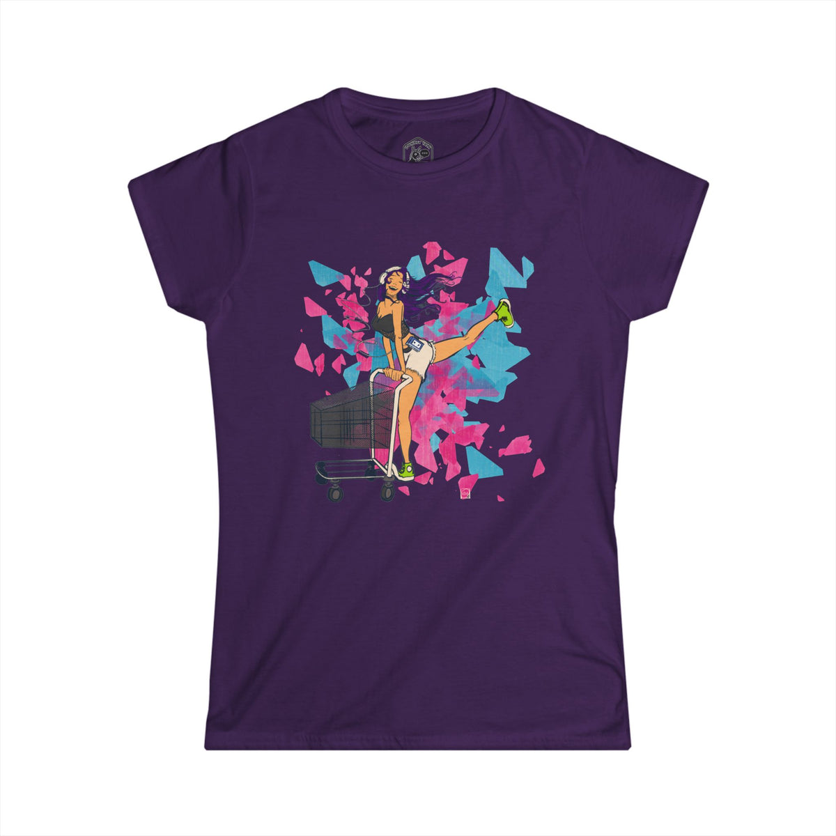 Shopping Girl Fun Graphic Tee | Women's Softstyle Fitted T-Shirt