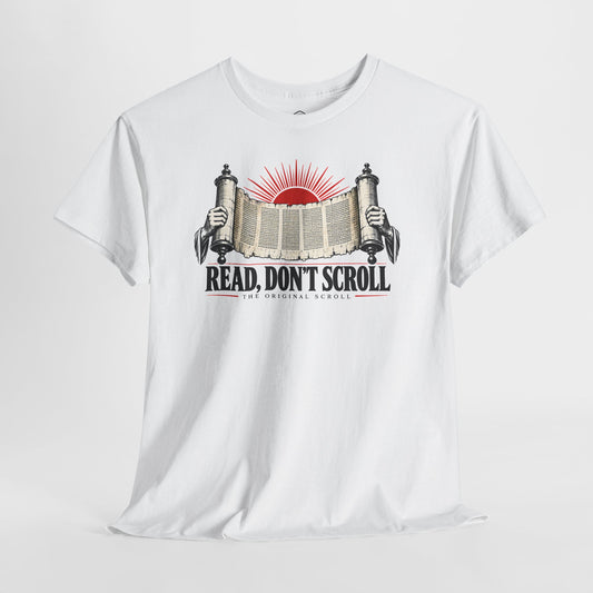 Read Don't Scroll T-shirt – Donkey Talk graphic tee