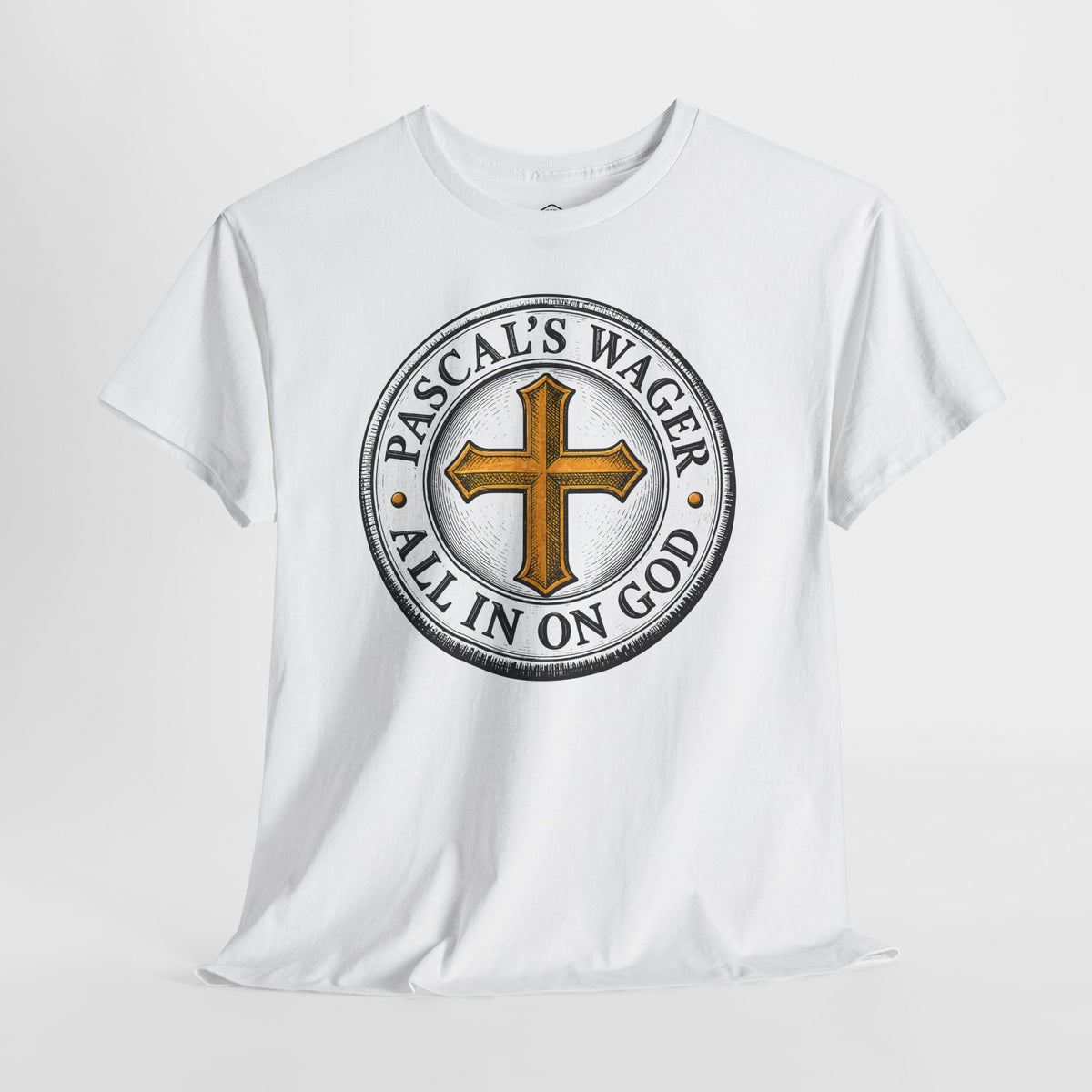 Pascal's Wager Gold Cross Coin T-shirt – Donkey Talk graphic tee