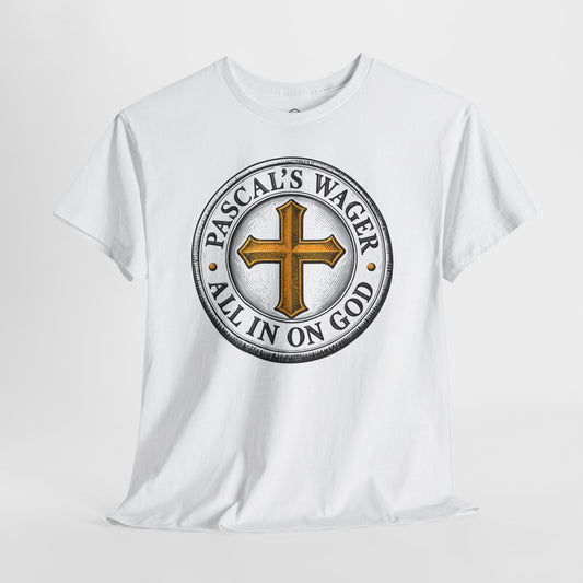 Pascal's Wager Gold Cross Coin T-shirt – Donkey Talk graphic tee