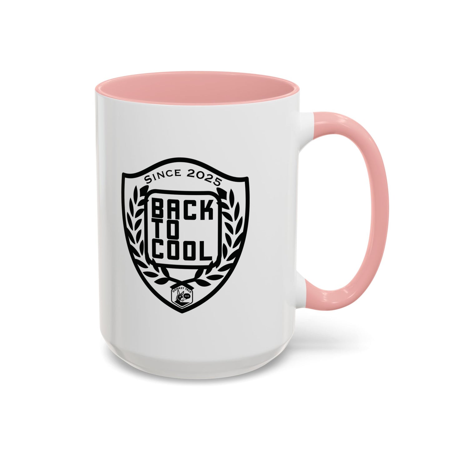 Back to Cool Shield Accent Coffee Mug — Retro Badge Coffee Cup (11/15oz)
