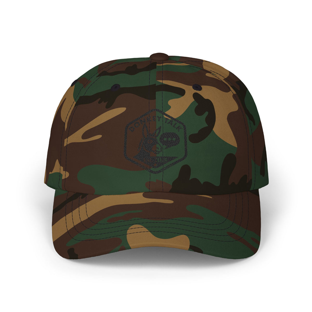 Donkey Talk Dad Cap - Great Casual White Hat with Our Awesome Logo
