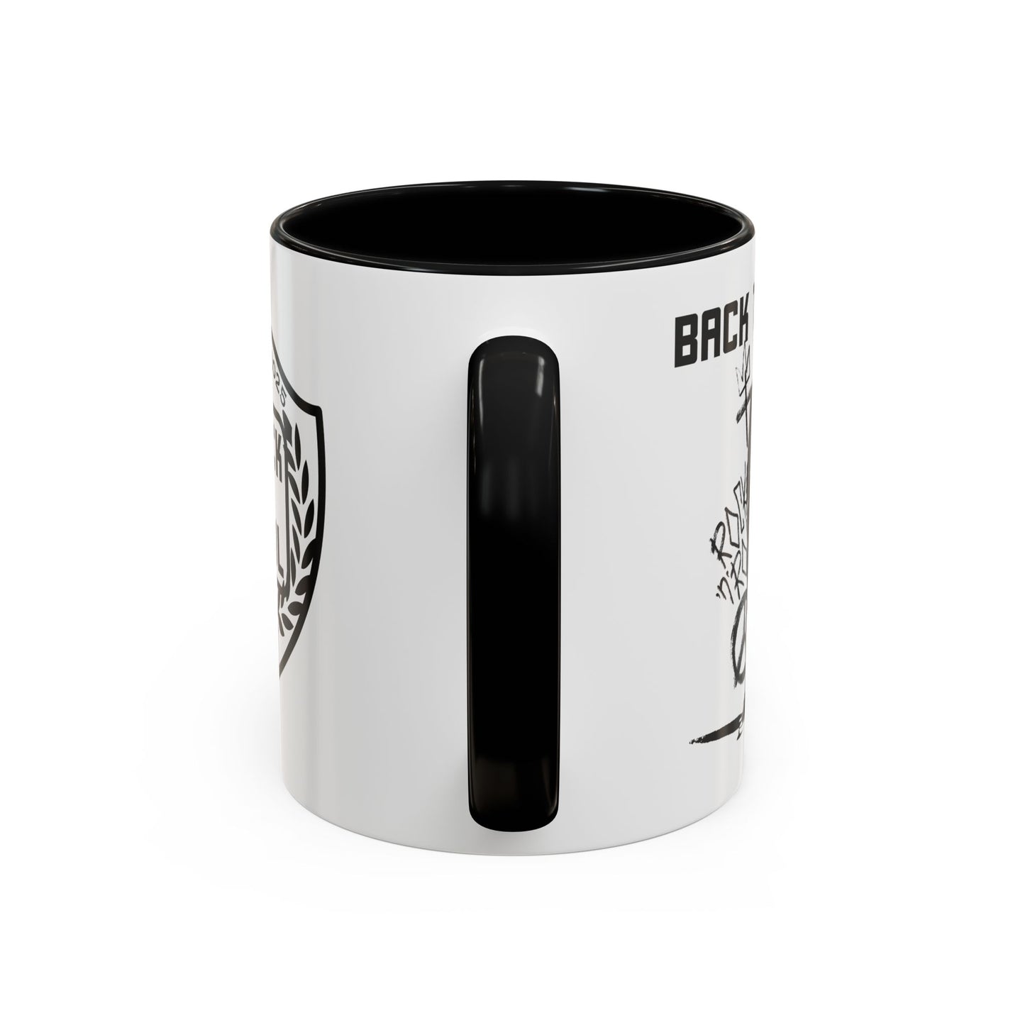 Back to Cool Shield Accent Coffee Mug — Retro Badge Coffee Cup (11/15oz)