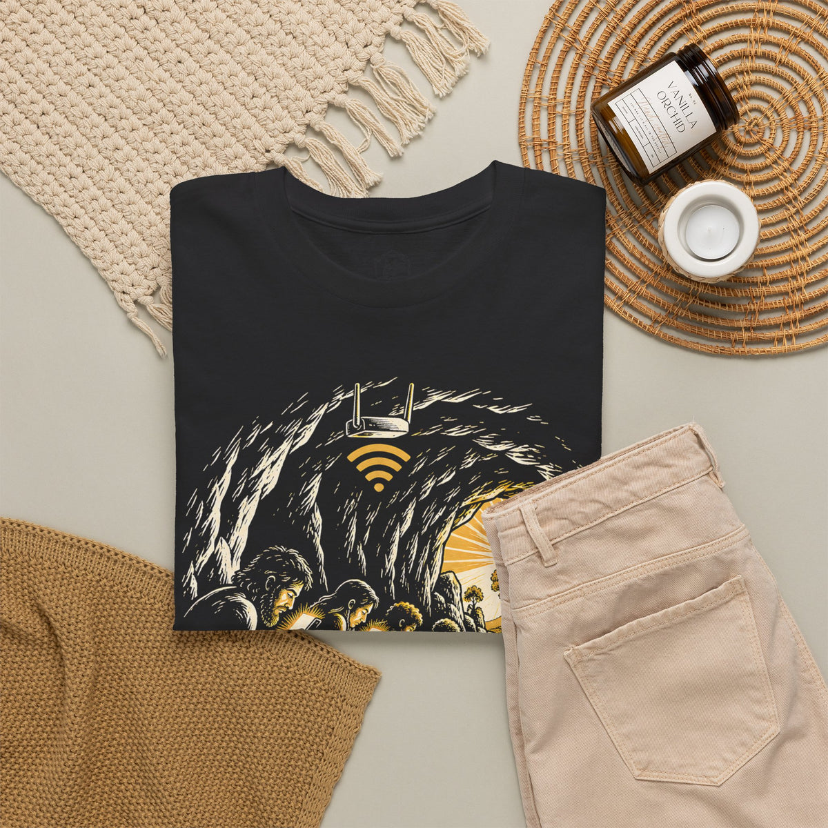The Cave Has Wi-Fi (Plato's Allegory) T-Shirt | Funny Philosophy Tee