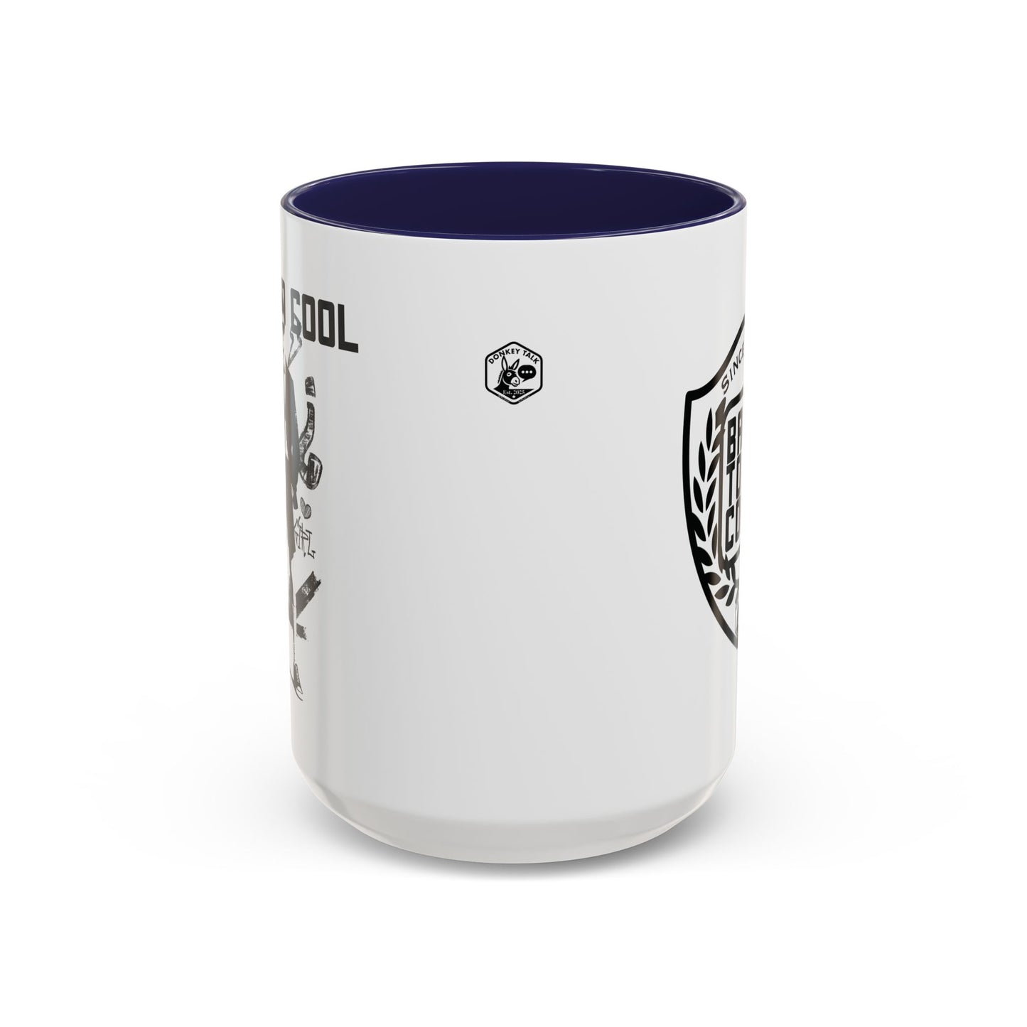 Back to Cool Shield Accent Coffee Mug — Retro Badge Coffee Cup (11/15oz)