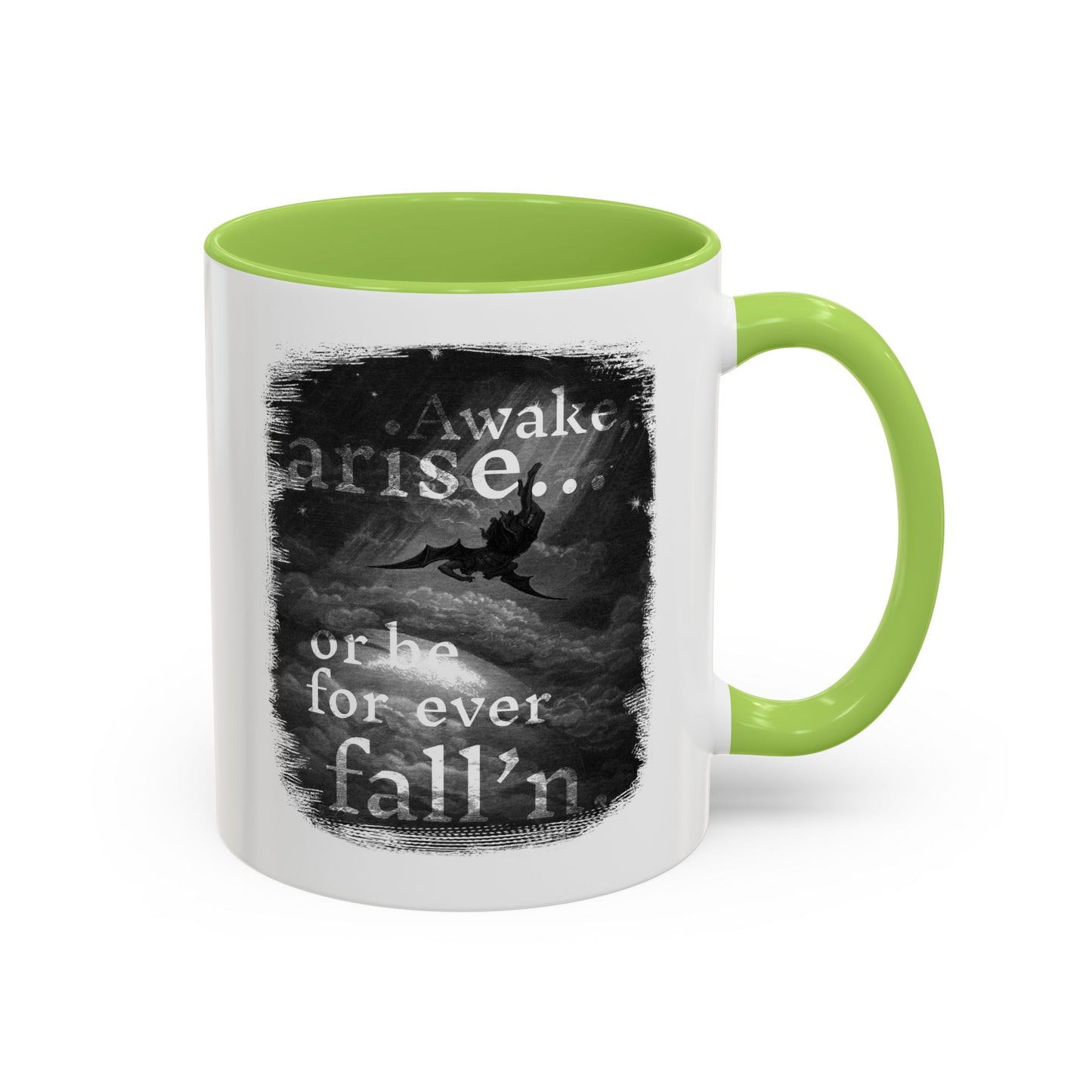 Inspirational Gothic Coffee Mug — "Awake Arise or Be Forever Fall'n" Accent Mug (11/15oz)