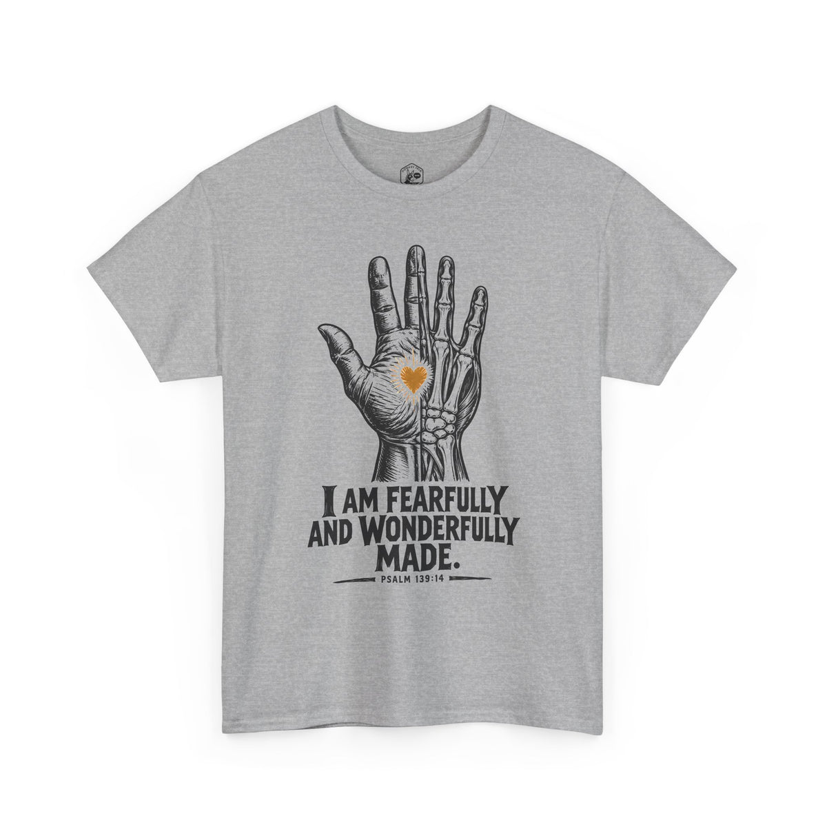 Psalm Hand Linocut T-shirt – Donkey Talk graphic tee