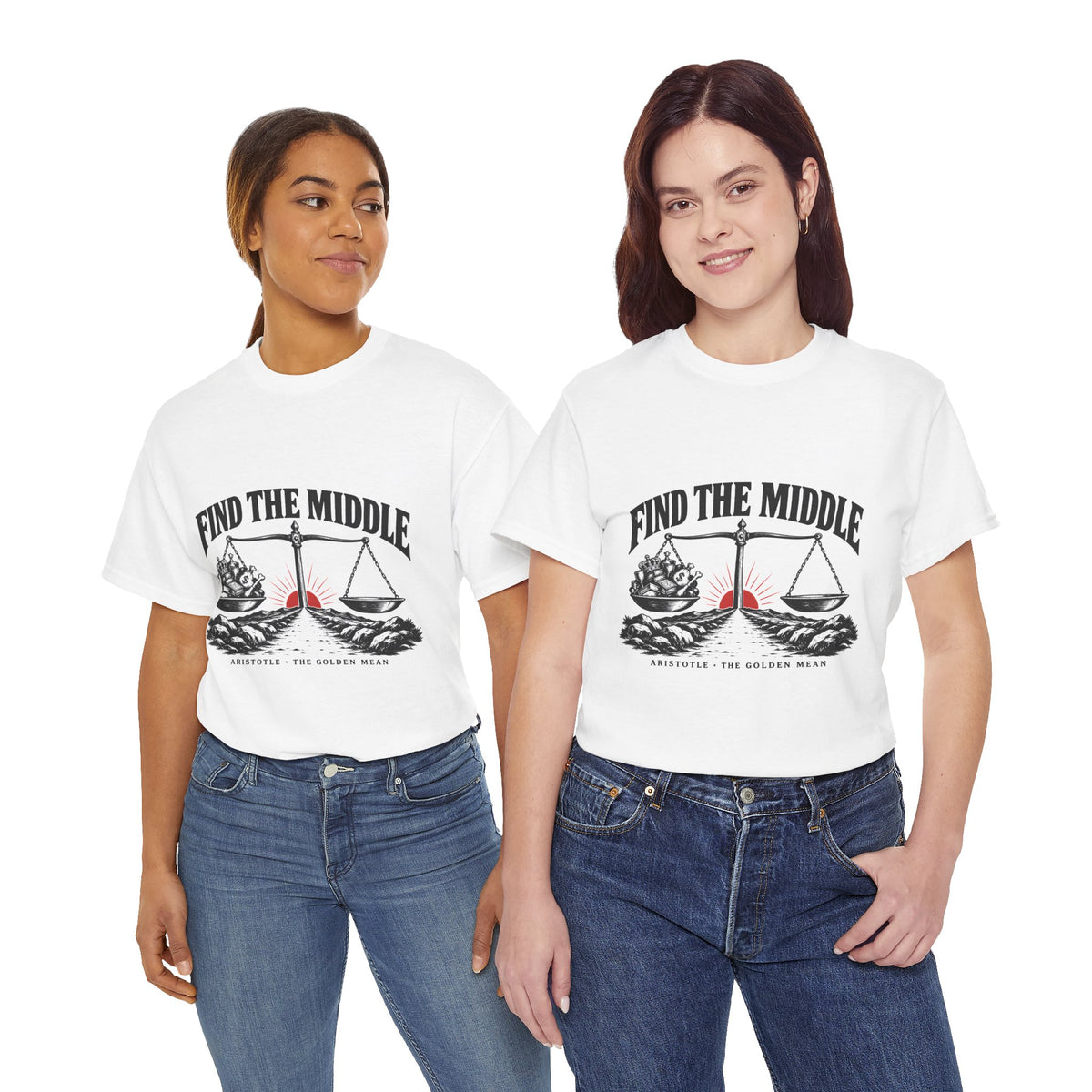 Find the Middle T-Shirt | Aristotle Golden Mean Philosophy Tee