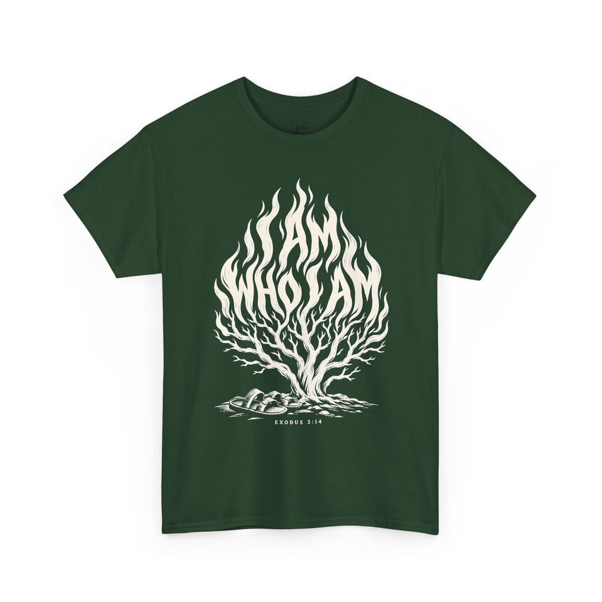 I Am Who I Am Flame Lettering T-shirt – Donkey Talk graphic tee