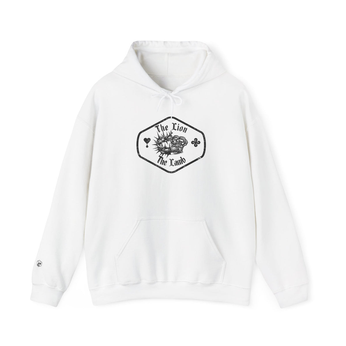 Sweat à capuche unisexe Heavy Blend™ Le Lion et l'Agneau - Sweat-shirt à symbolique spirituelle
