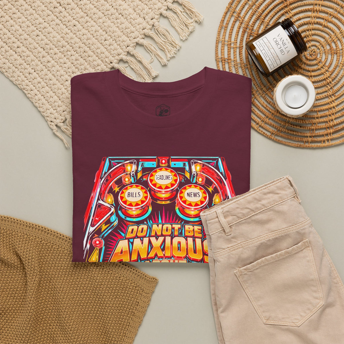 Do Not Be Anxious Pinball T-shirt – Donkey Talk graphic tee