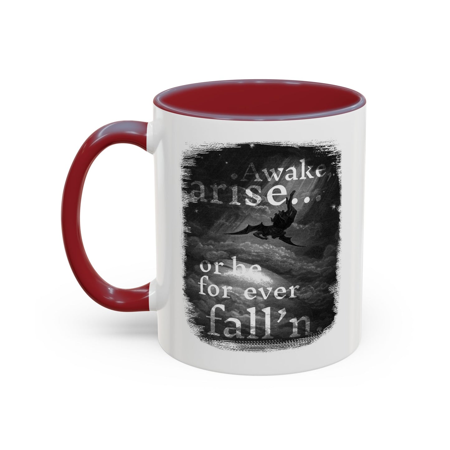 Inspirational Gothic Coffee Mug — "Awake Arise or Be Forever Fall'n" Accent Mug (11/15oz)