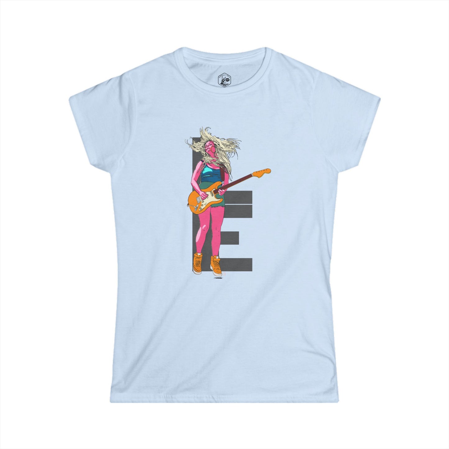 Rockstar Women's Softstyle Tee - Vibrant Guitar Design