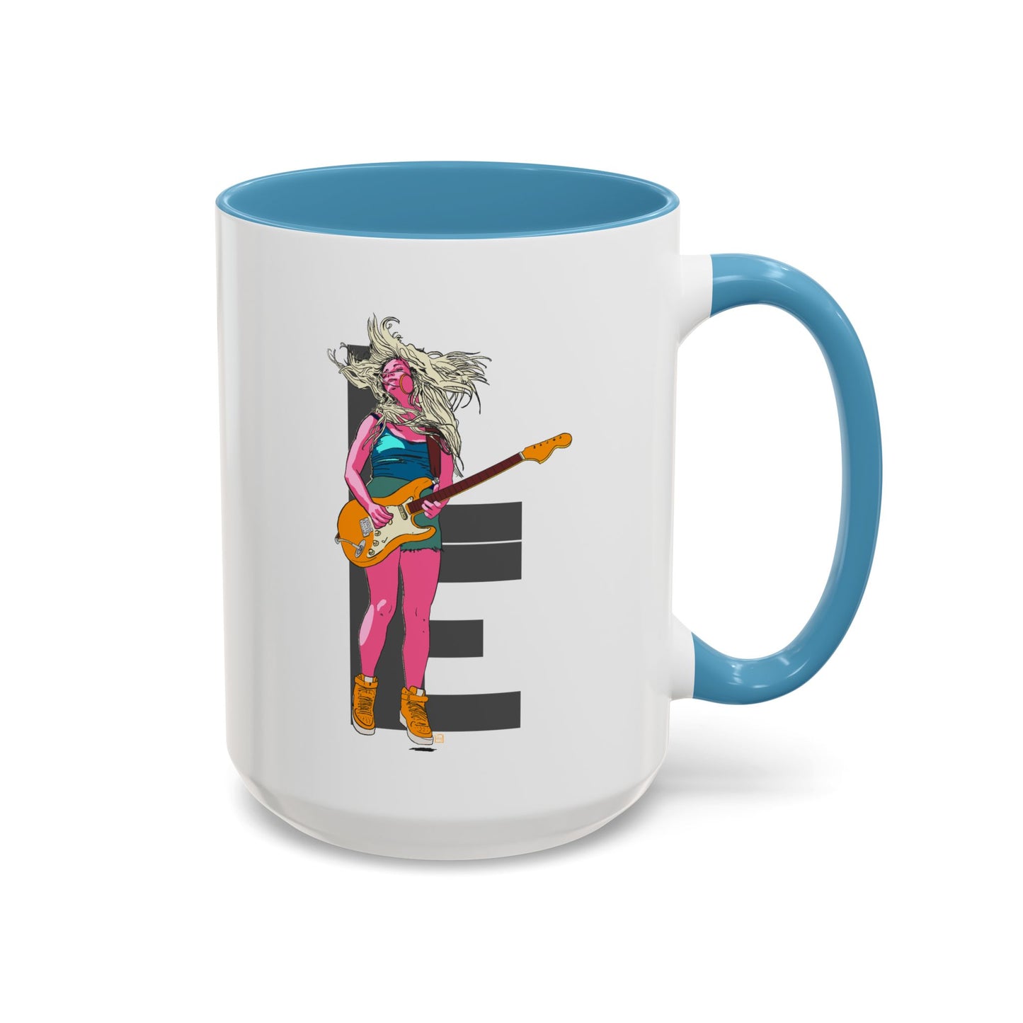 Coffee Mug — Colorful Guitarist Rock Music Accent Mug (11oz & 15oz)