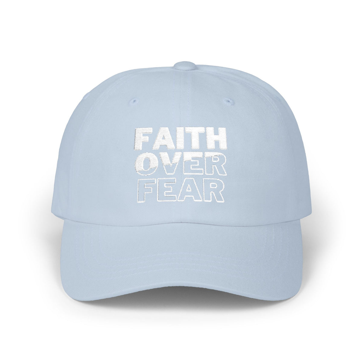 Faith Over Fear Classic Dad Cap - Inspirational White Hat for Everyday Wear