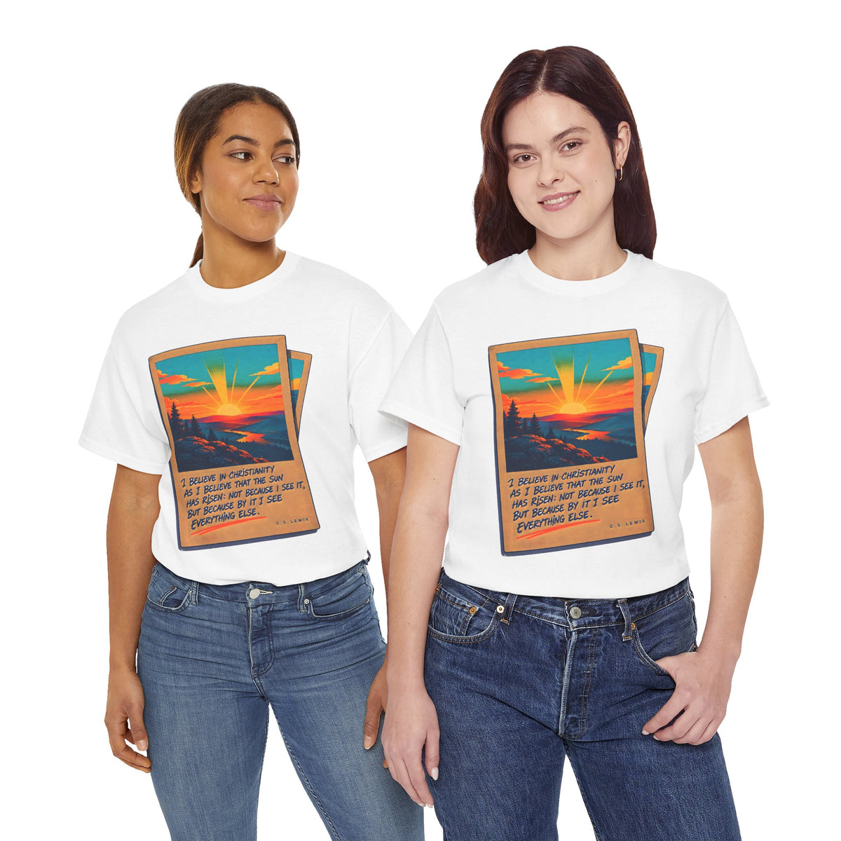 C.S. Lewis Sunrise Instant Photo T-shirt – Donkey Talk graphic tee
