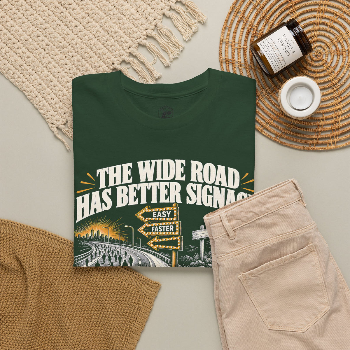 The Wide Road Has Better Signage T-shirt – Donkey Talk graphic tee