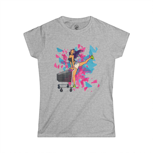 'Shopping Girl' Stylish Women's Tee - Fun Graphic Design for Fashion Lovers