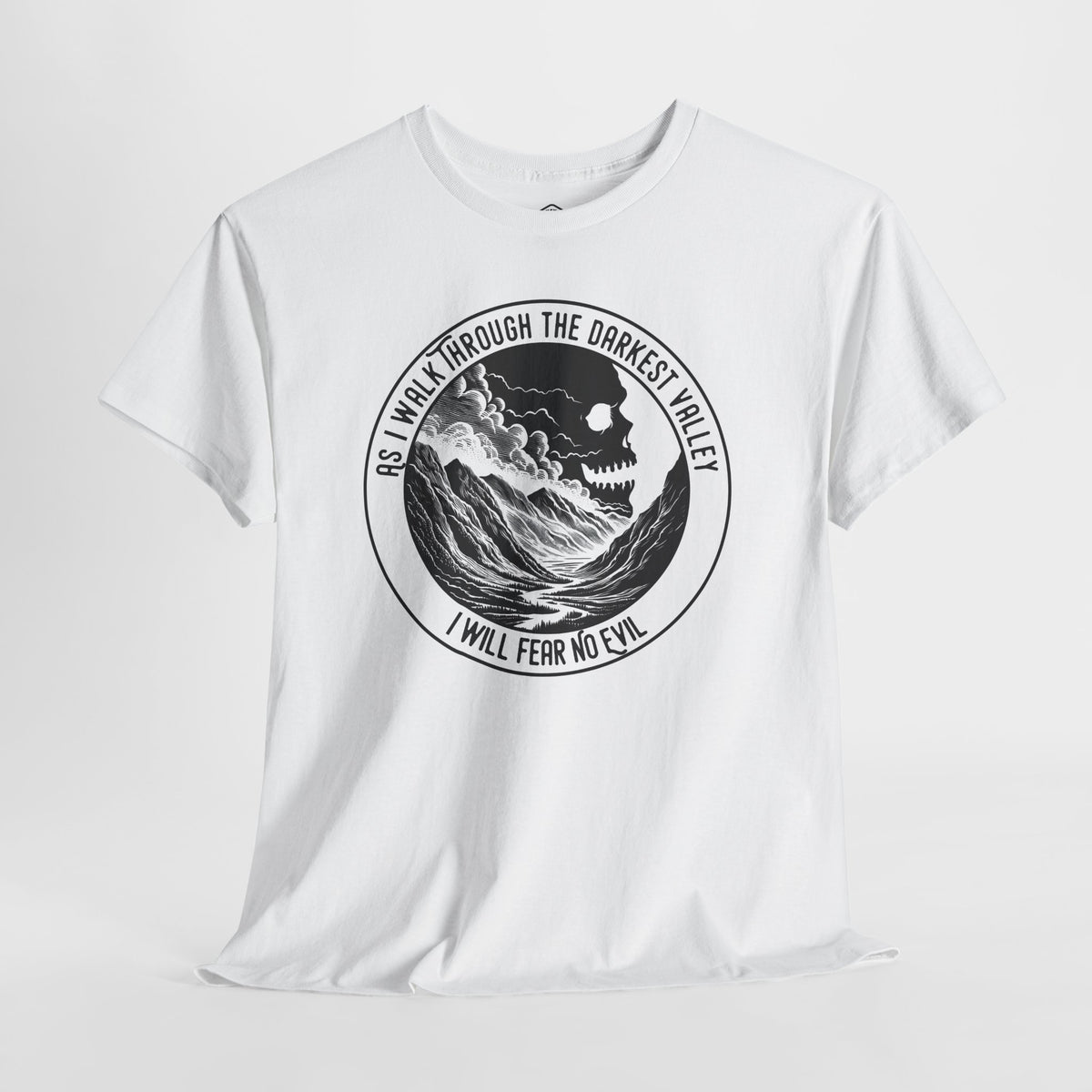 Fear No Evil Psalm 23 T-Shirt | Christian Graphic Tee, Front & Back Print