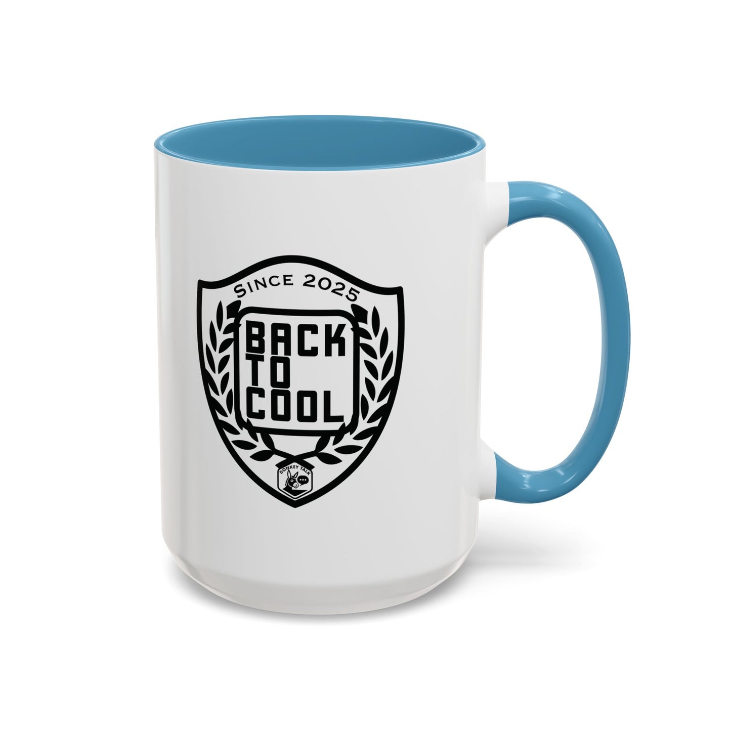Back to Cool Shield Accent Coffee Mug — Retro Badge Coffee Cup (11/15oz)