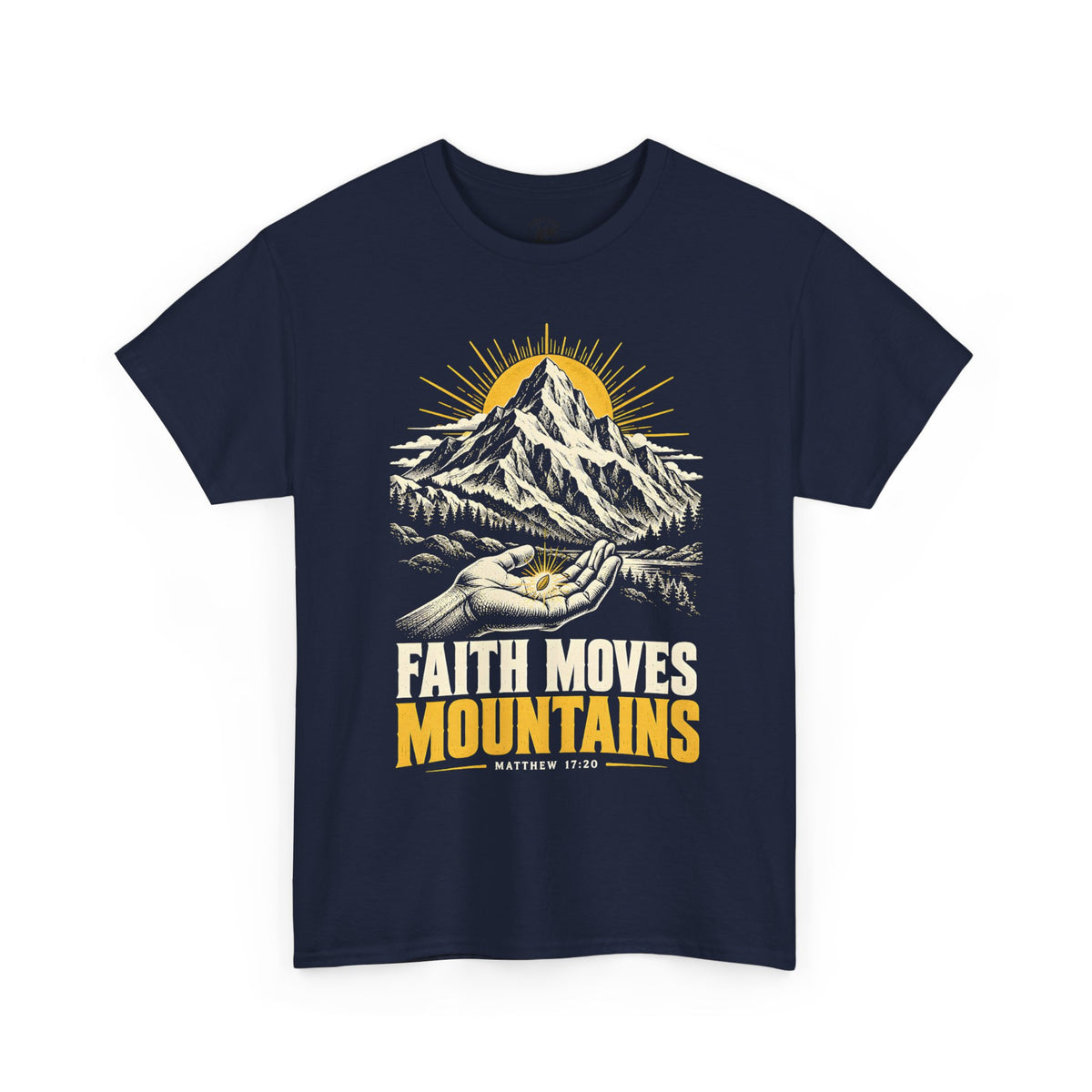 Faith Moves Mountains T-Shirt | Matthew 17:20 Christian Graphic Tee
