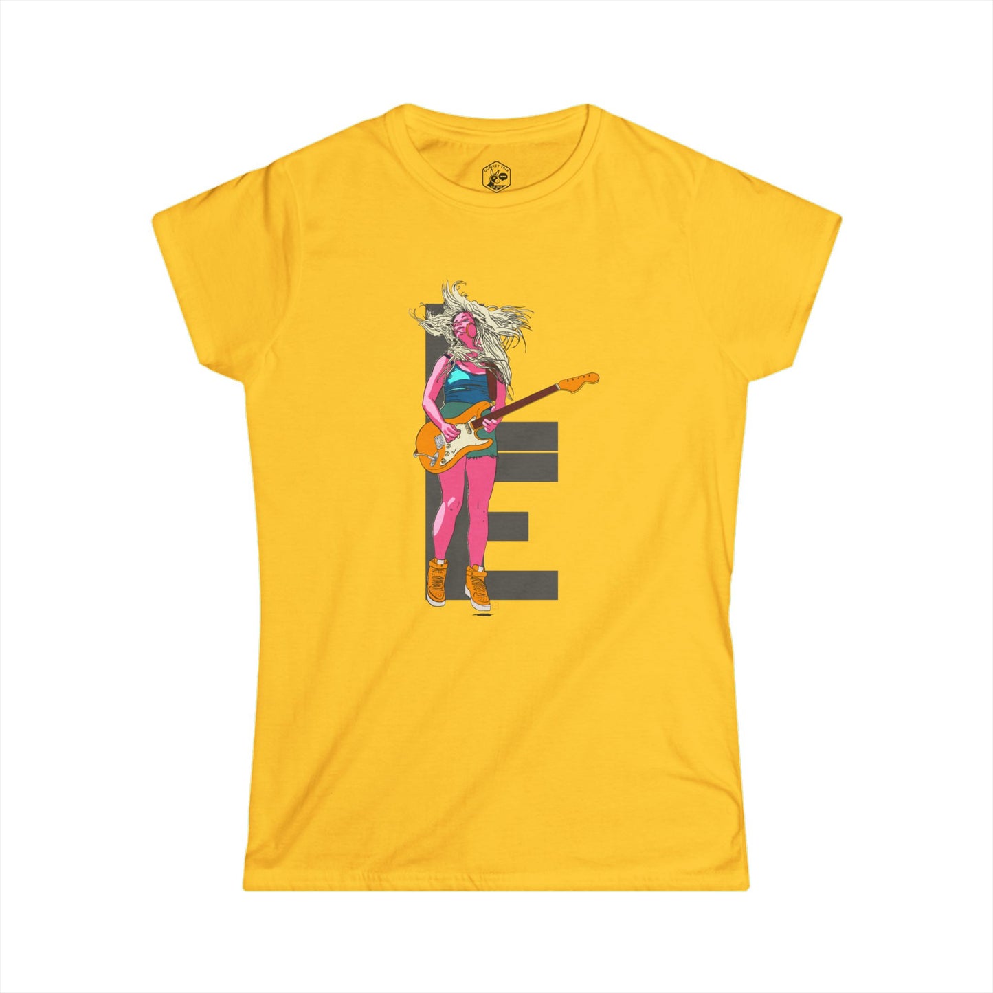 Rockstar Women's Softstyle Tee - Vibrant Guitar Design