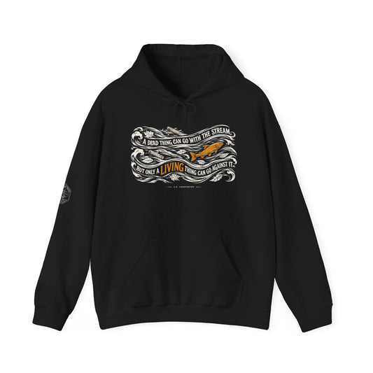 A Dead Thing Can Go With the Stream Hoodie | G.K. Chesterton Fish Hoodie