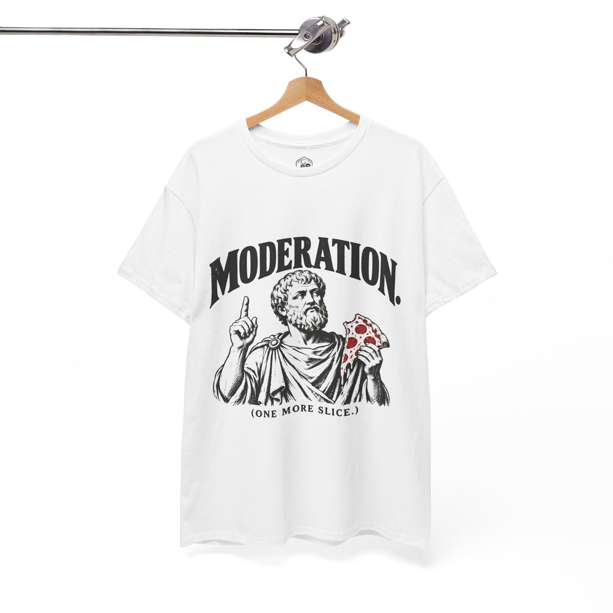 Moderation (One More Slice) T-Shirt | Aristotle Golden Mean Funny Philosophy Tee