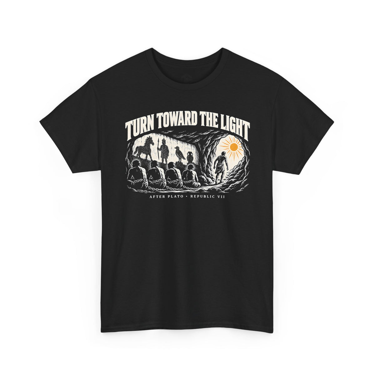 Turn Toward the Light Plato T-shirt – Donkey Talk graphic tee