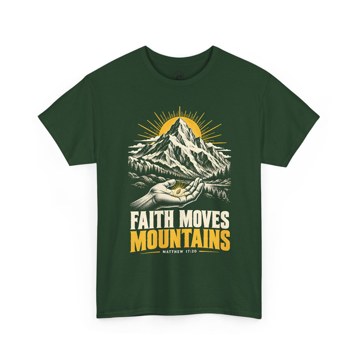 Faith Moves Mountains T-Shirt | Matthew 17:20 Christian Graphic Tee