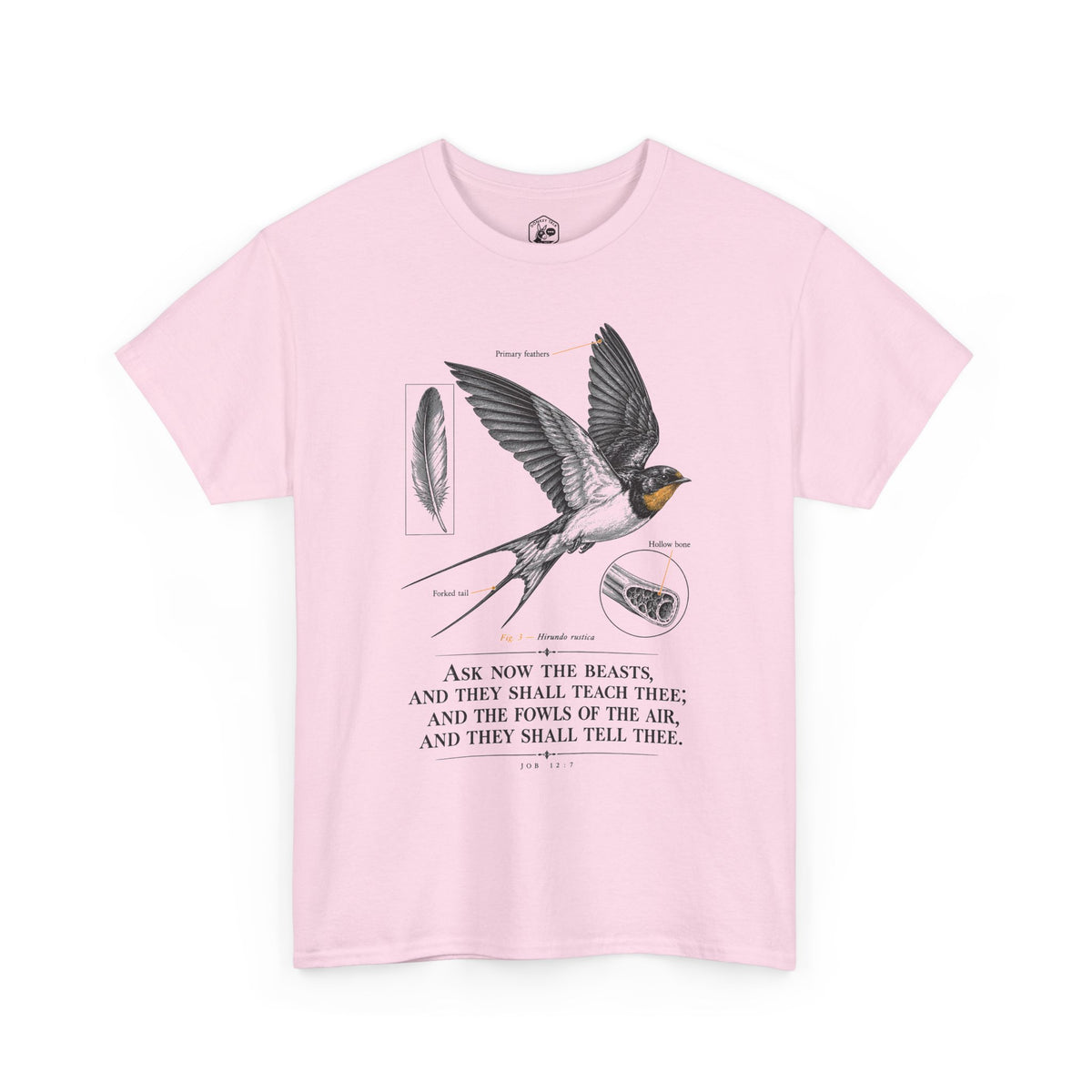 Ask the Beasts Swallow Engraving T-shirt – Donkey Talk graphic tee