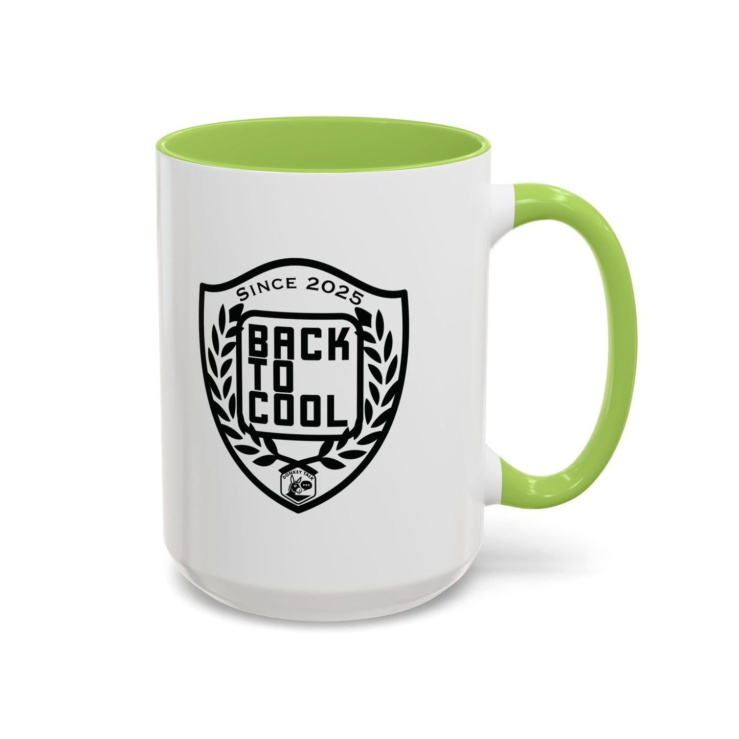 Back to Cool Shield Accent Coffee Mug — Retro Badge Coffee Cup (11/15oz)