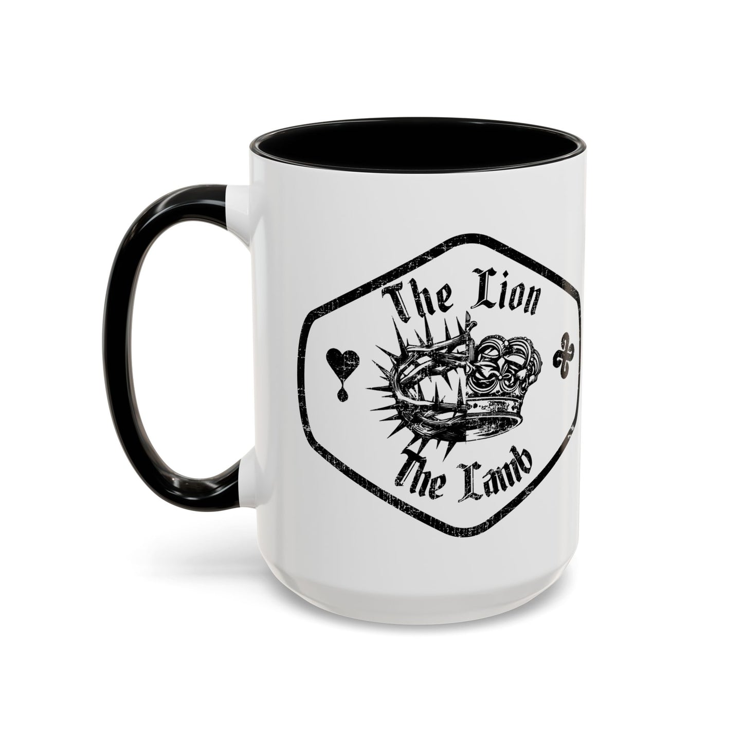 Lion & Lamb Religious Accent Coffee Mug — Crown of Thorns Christian Gift (11/15oz)